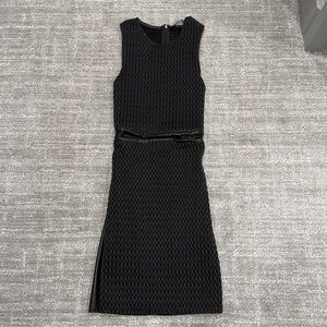 Zara Black Textured faux leather dress xs